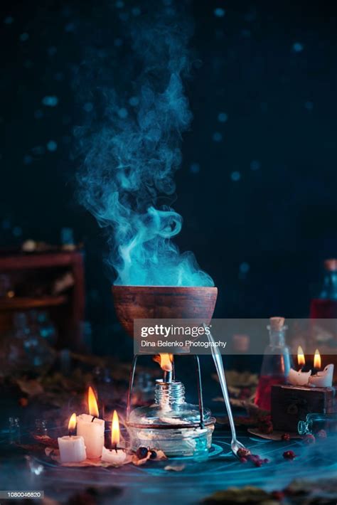 Steaming witch cauldron